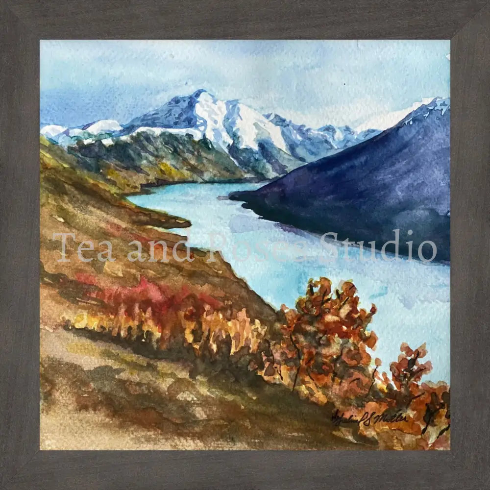 Print of ’April Sweetness’ By Gabriel Miller ’April Sweetness’ 8x8 Fine Art Print of Eklutna Lake - Grey Frame Fine Art