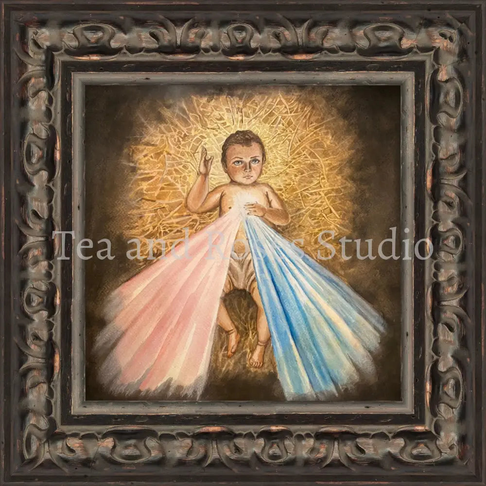 Print of ’Child of Mercy’ by Gabriel Miller ’Child of Mercy’ 10x10 Fine Art Print - Ornate Frame Fine Art