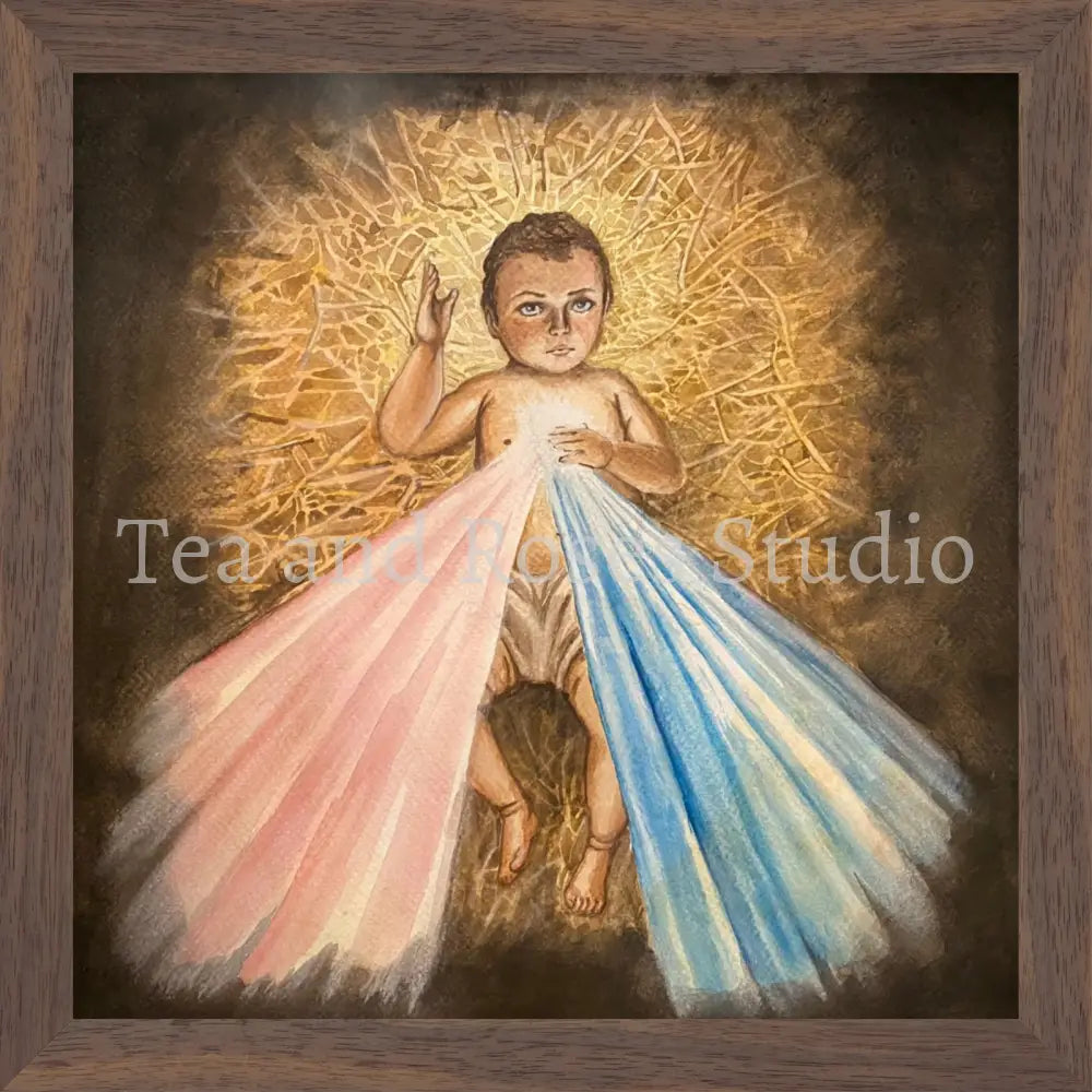 Print of ’Child of Mercy’ by Gabriel Miller ’Child of Mercy’ 10x10 Fine Art Print - Wooden Frame Fine Art