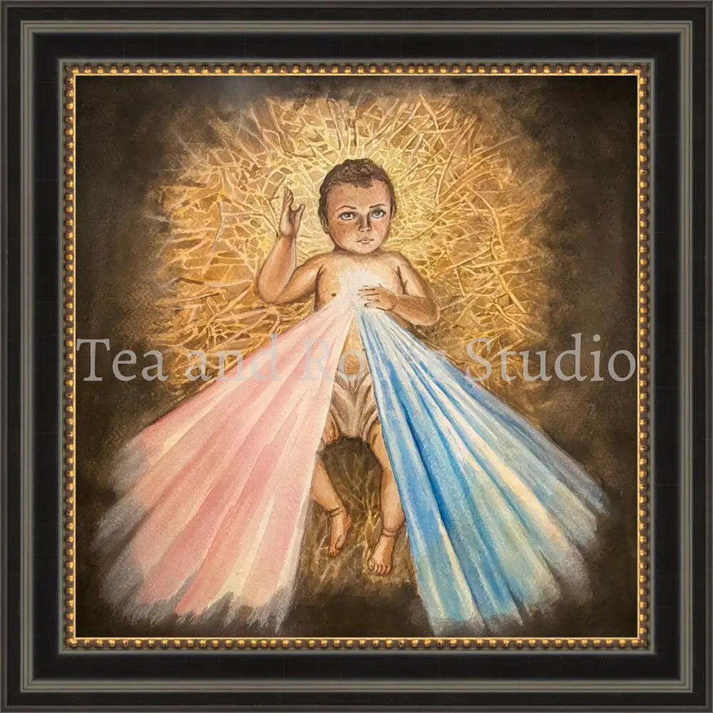 Print of ’Child of Mercy’ by Gabriel Miller ’Child of Mercy’ 12x12 Fine Art Print - Black and Gold Frame Fine Art