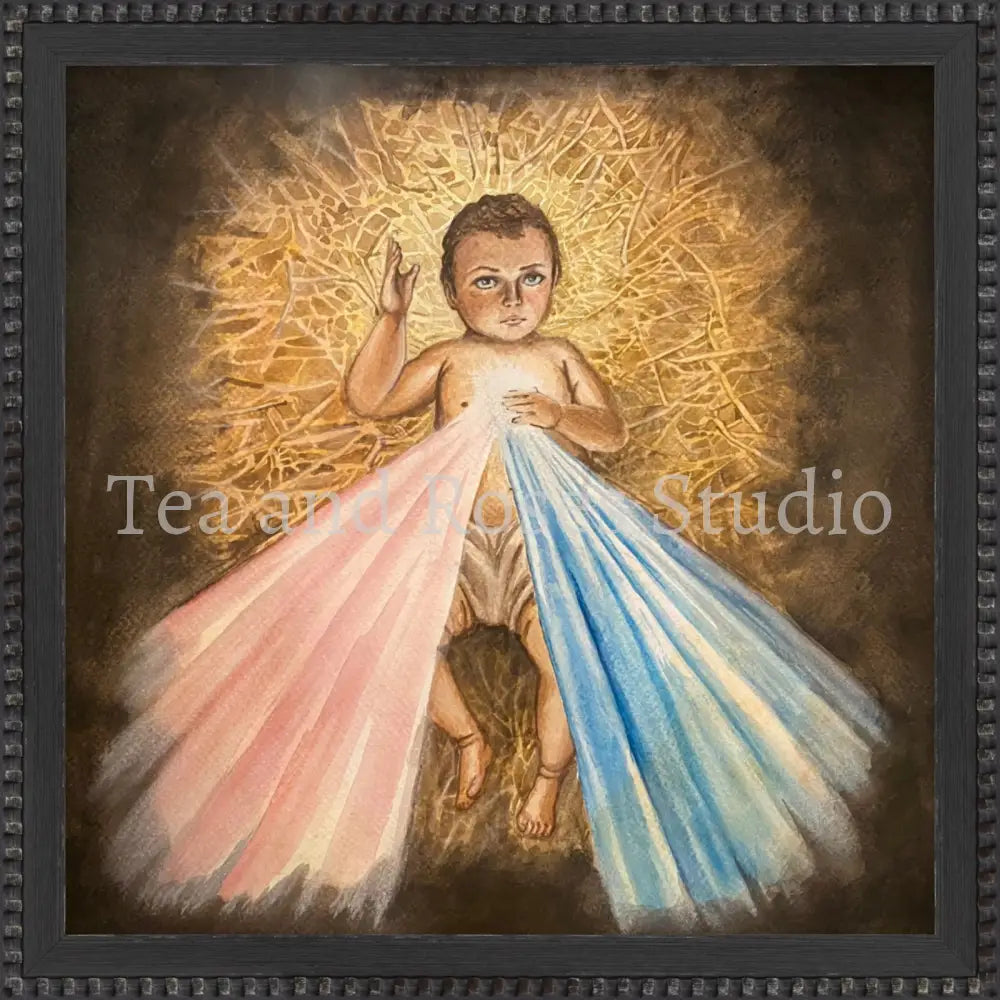 Print of ’Child of Mercy’ by Gabriel Miller ’Child of Mercy’ 12x12 Fine Art Print - Black Weathered Frame Fine Art