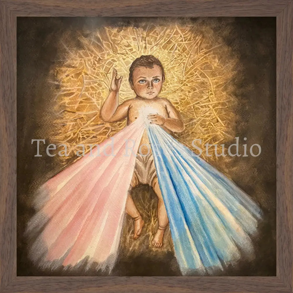 Print of ’Child of Mercy’ by Gabriel Miller ’Child of Mercy’ 12x12 Fine Art Print - Wooden Frame Fine Art