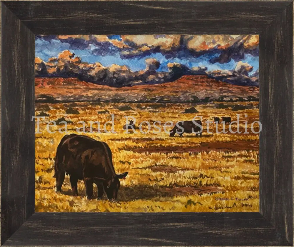 Print of ’Ranchers Home’ by Gabriel Miller ’Ranchers Home’ 8x10 Fine Art Print - Black Distressed Frame Fine Art