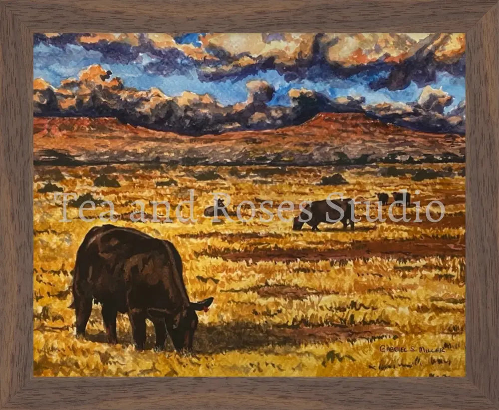 Print of ’Ranchers Home’ by Gabriel Miller ’Ranchers Home’ 8x10 Fine Art Print - Wooden Frame Fine Art