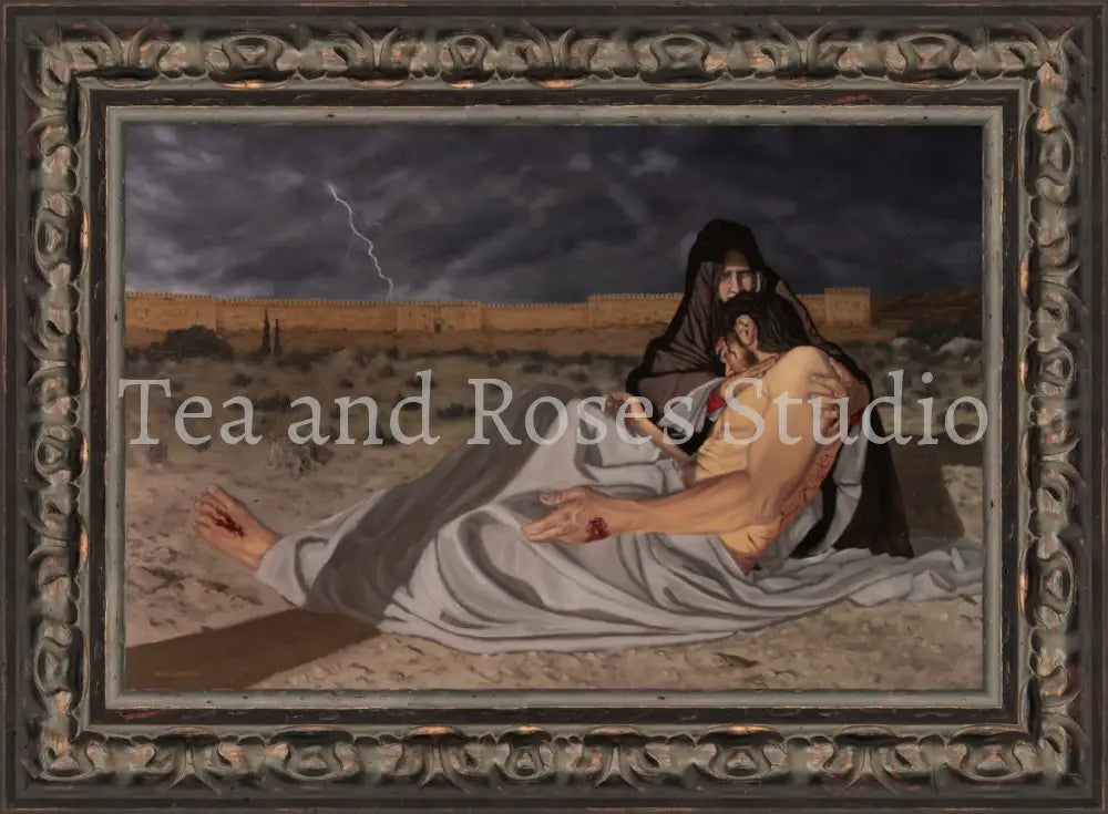 Print of ’The Pieta’ by Gabriel Miller ’The Pieta’ 12x18 Fine Art Print - Ornate Frame Fine Art