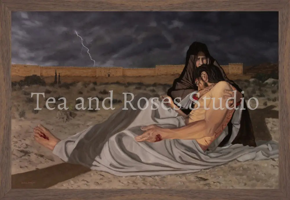 Print of ’The Pieta’ by Gabriel Miller ’The Pieta’ 12x18 Fine Art Print - Wooden Frame Fine Art