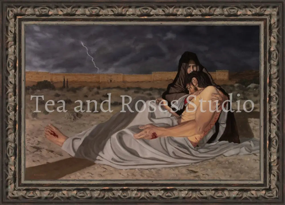 Print of ’The Pieta’ by Gabriel Miller ’The Pieta’ 16x24 Fine Art Print - Ornate Frame Fine Art