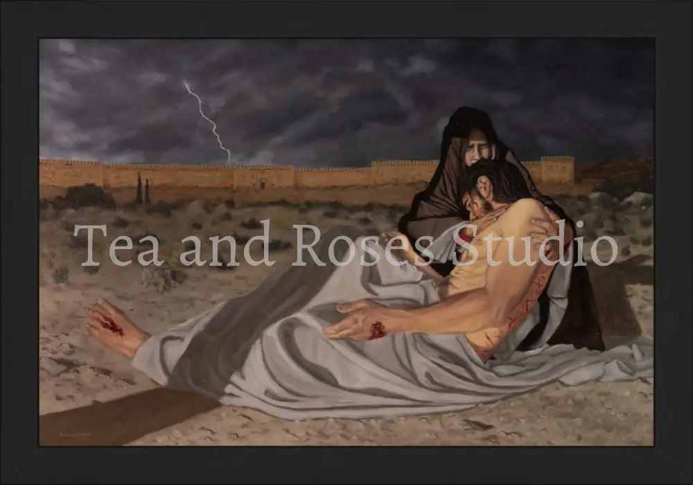 Print of ’The Pieta’ by Gabriel Miller ’The Pieta’ 8x12 Fine Art Print - Black Frame Fine Art