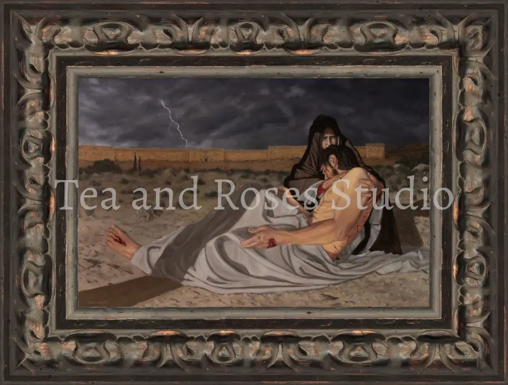Print of ’The Pieta’ by Gabriel Miller ’The Pieta’ 8x12 Fine Art Print - Ornate Frame Fine Art