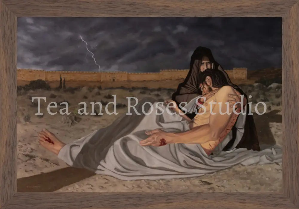 Print of ’The Pieta’ by Gabriel Miller ’The Pieta’ 8x12 Fine Art Print - Wooden Frame Fine Art