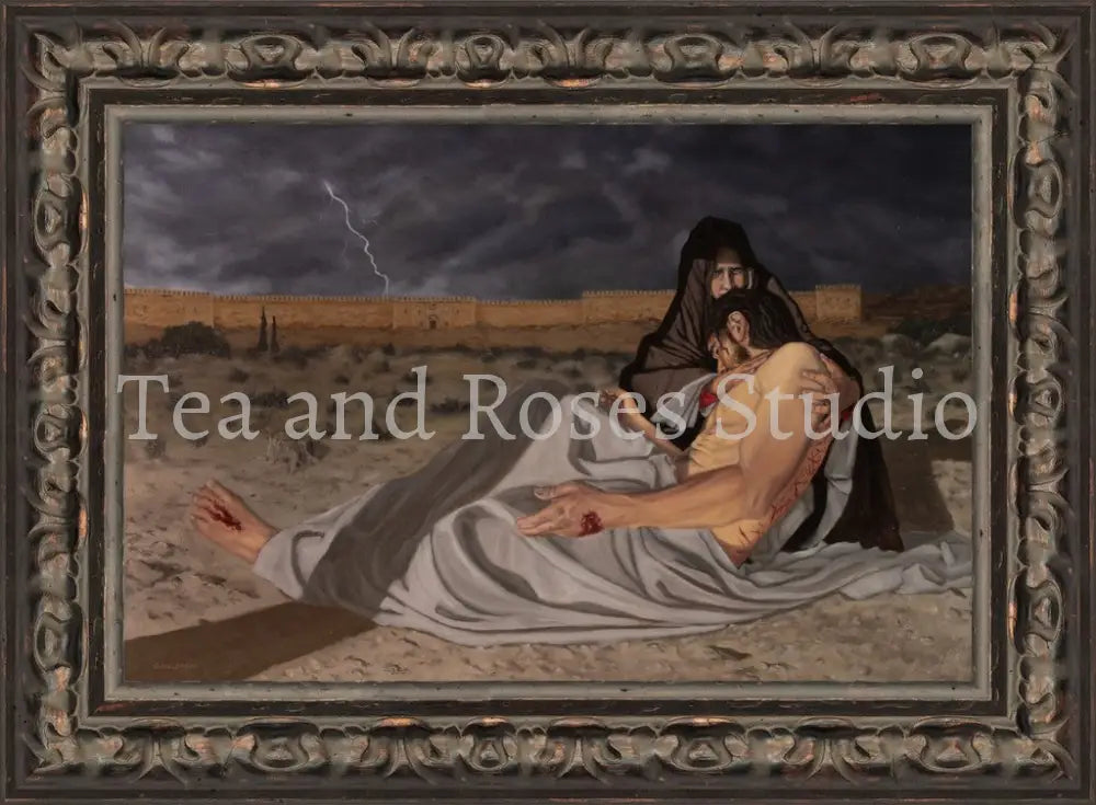 Print of ’The Pieta’ by Gabriel Miller ’The Pieta’ 12x18 Fine Art Print - Ornate Frame Fine Art