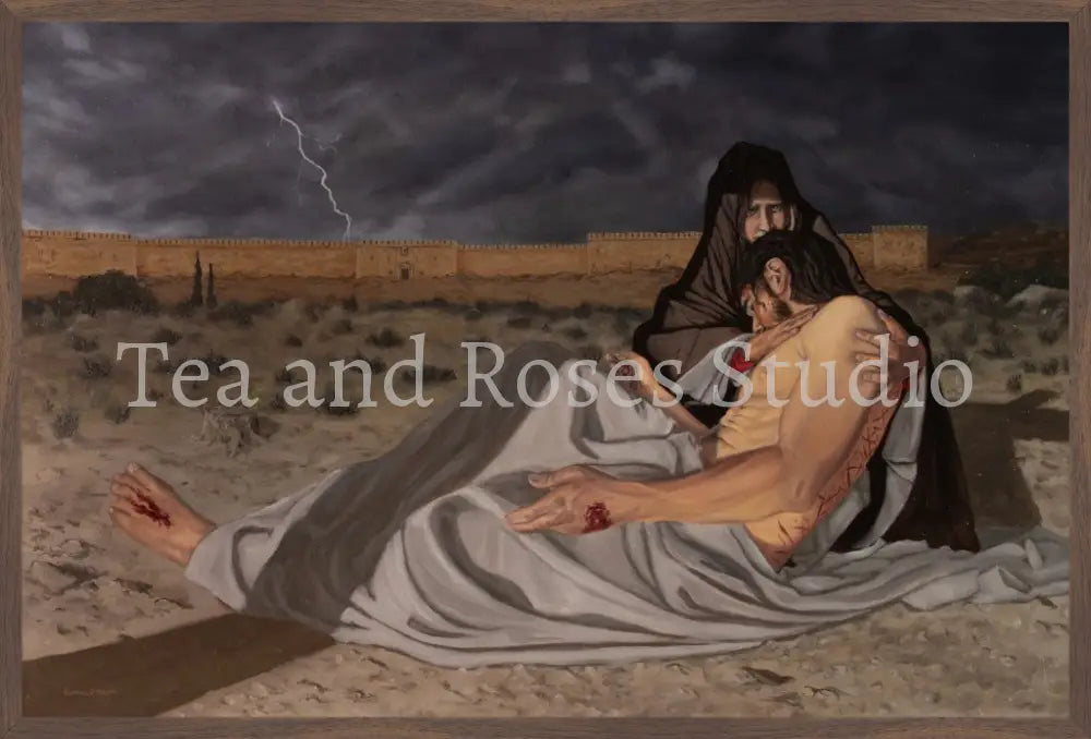 Print of ’The Pieta’ by Gabriel Miller ’The Pieta’ 24x36 Fine Art Print - Wooden Frame Fine Art