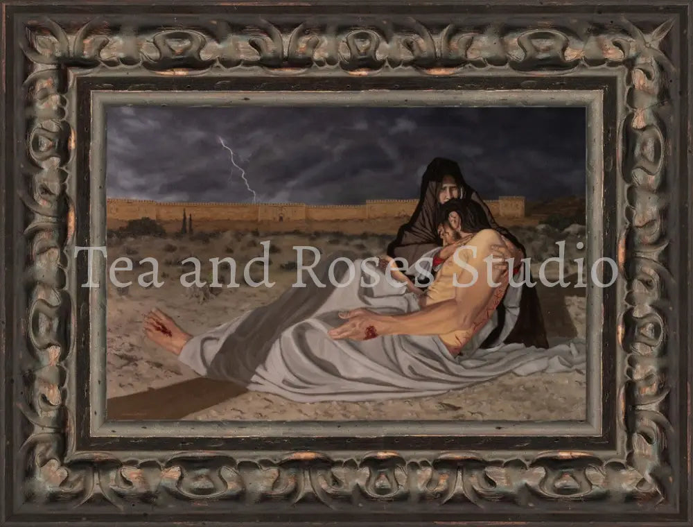 Print of ’The Pieta’ by Gabriel Miller ’The Pieta’ 8x12 Fine Art Print - Ornate Frame Fine Art