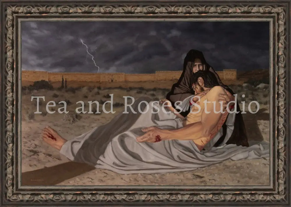 Print of ’The Pieta’ by Gabriel Miller ’The Pieta’ 20x30 Fine Art Print - Ornate Frame Fine Art