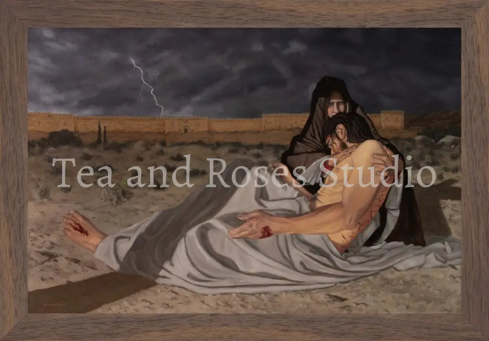 Print of ’The Pieta’ by Gabriel Miller ’The Pieta’ 8x12 Fine Art Print - Wooden Frame Fine Art