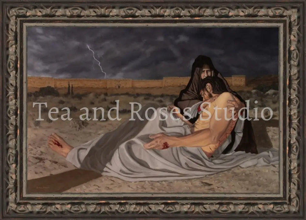 Print of ’The Pieta’ by Gabriel Miller ’The Pieta’ 16x24 Fine Art Print - Ornate Frame Fine Art