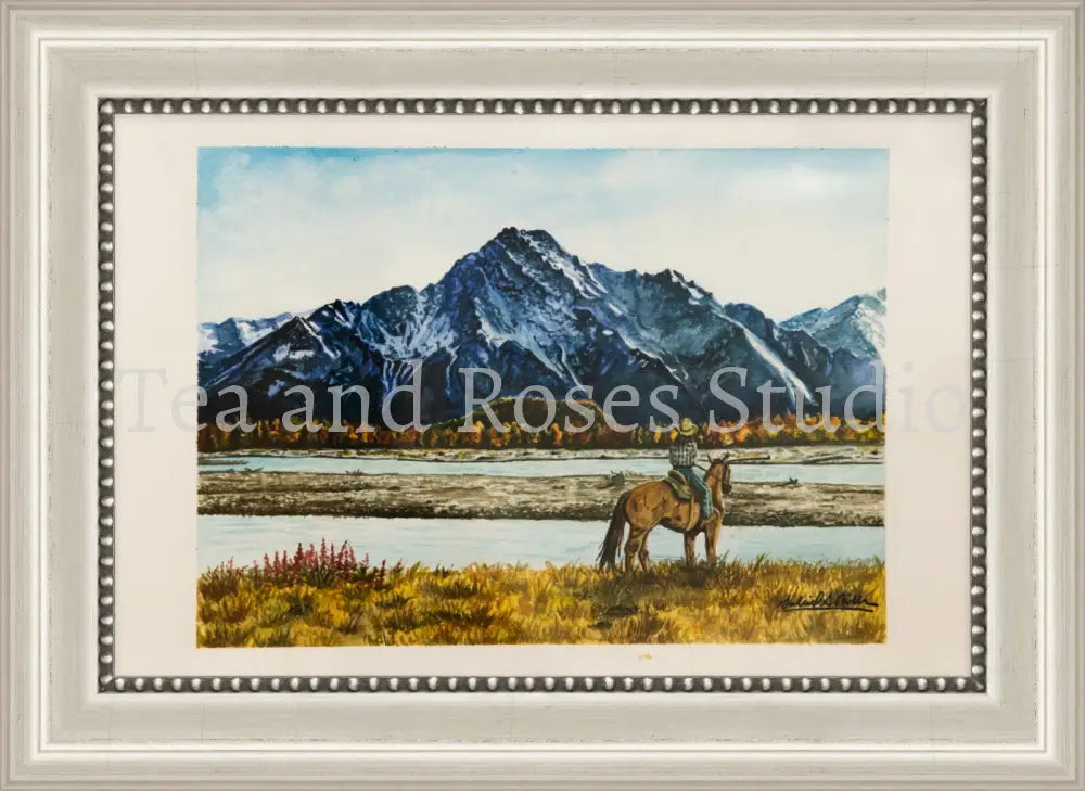 Print of ’The Pioneer’s Pursuit’ By Gabriel Miller ’The Pioneer’s Pursuit’ 8x12 Fine Art Print - White Beaded Frame