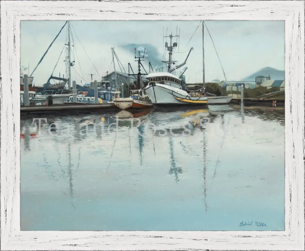 ’Love’s Peaceful Harbor’ by Gabriel Miller ’Love’s Peaceful Harbor’ 16x20 Fine Art Print - White Distressed Frame Fine