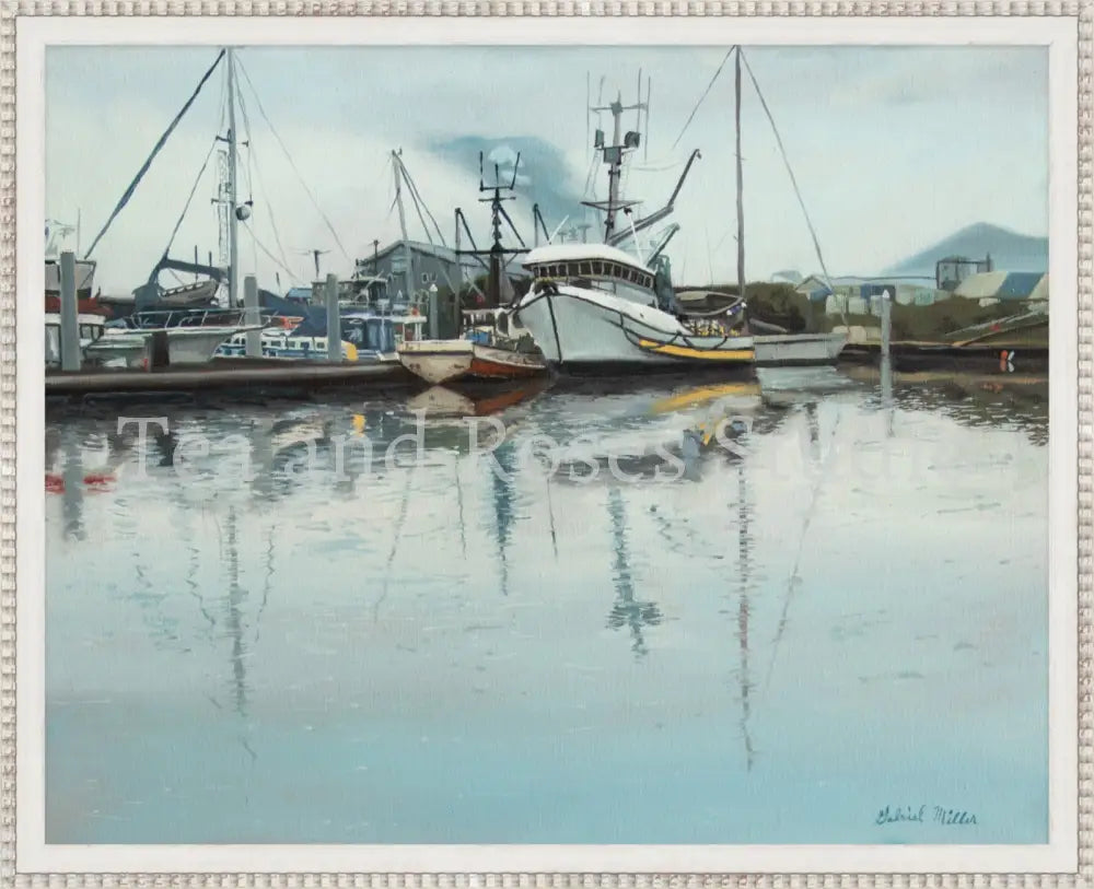 ’Love’s Peaceful Harbor’ by Gabriel Miller ’Love’s Peaceful Harbor’ 16x20 Fine Art Print - White Ornate Frame Fine Art