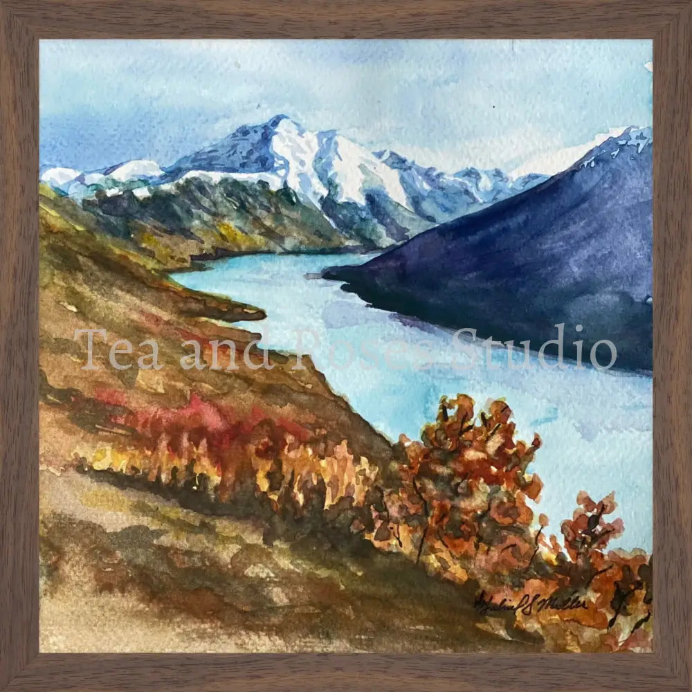 Print of ’April Sweetness’ By Gabriel Miller ’April Sweetness’ 12x12 Fine Art Print of Eklutna Lake - Wooden Frame Fine