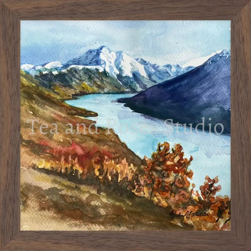 Print of ’April Sweetness’ By Gabriel Miller ’April Sweetness’ 8x8 Fine Art Print of Eklutna Lake - Wooden Frame Fine